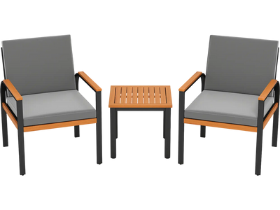 Costway 3-Piece Patio Furniture Outdoor Conversation Set w/ Coffee Table 73617772 New