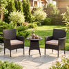 3 Piece Patio Furniture Set Outside Bistro Set for Porch-Beige - Gallery View 1 of 10