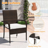 PE rattan wicker chair with soft cushions, featuring convenient zippers and sturdy fixing ties for outdoor comfort.