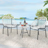 3 Pieces Patio Acapulco Furniture Bistro Set with Glass Table-White - Gallery View 1 of 10