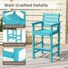 Turquoise HDPE bar chair with slatted seat and back, featuring reinforced crossbars for stability, ideal for outdoor.