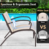 Wide armchair from the 3 Piece Patio Metal Aluminum Set in rustic brown, featuring an ergonomic seat for outdoor.