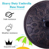 Heavy duty umbrella base stand with weather resistance and fade resistance for stable outdoor use.