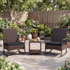 3 Piece Patio Rocking Bistro Set with 2-Tier Table-Black - Gallery View 1 of 11