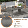 Hand-woven mix gray PE wicker side table from the 3-piece patio set, perfect for outdoor lounging.