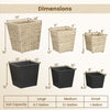 Natural rattan planter box kit in three sizes with removable liners, perfect for indoor and outdoor planting.