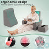 Extra large gray 3-piece reading pillow set with ergonomic design, lap desk, and cup holders for comfortable support.