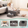 Extra large gray lap desk set with cup holders and storage pocket, ideal for reading, working, or gaming.