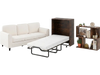 3-Piece Space-Saving Living Room with Teddy Sofa, Display Bookshelf & Foldable Murphy Bed