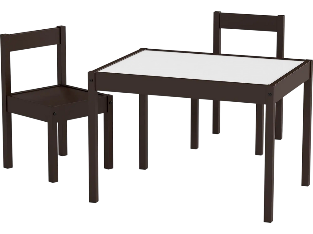 Solid rubber wood frame toddler chair with supportive backrest, designed for comfort and easy handling for kids.