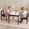 Toddler activity table set with solid rubber wood frame, featuring a large graffiti tabletop and two comfy chairs for play.