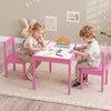 3-Piece Toddler Activity Table Set with Solid Rubber Wood Frame-Pink - Gallery View 1 of 10