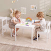 3-Piece Toddler Activity Table Set with Solid Rubber Wood Frame-White - Gallery View 1 of 10