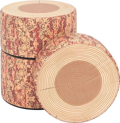 Costway 3-Piece Tree Stump Stool Set Wood Print Nature Decor 61808528 New