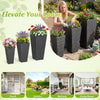 Three tapered black wicker planters made of PP rattan, perfect for indoor and outdoor plant display.