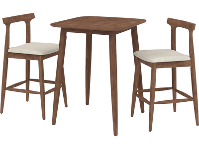 Costway 3-Piece Counter Height Bar Table & 2 Stools Set 28616934 New
