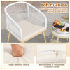 Single outdoor chair with soft cushion, made of PE rattan, perfect for small patios or balconies.