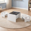 3 Pieces Kids Table and Chair Set with Space-saving Toddler Table and 2 Chairs-White - Gallery View 1 of 10