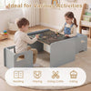 Kids table and chair set in gray featuring a chalkboard surface, ideal for reading, playing, and crafting activities.