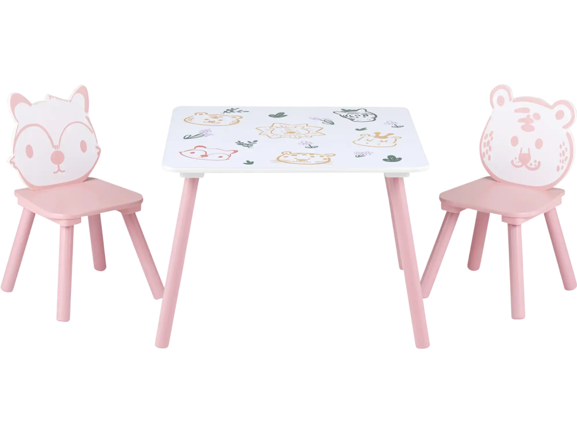 Costway 3-Piece Kids Table & Chairs Set Animal Pattern 32883489 New