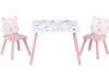3 Pieces Kids Table and Chairs Set with Animal Patterns for Kids