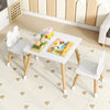 Kids white table with cute froggy design and natural pine legs, perfect for creative activities in playrooms or.