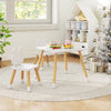 Kids' chair featuring froggy back design, wide seat, and natural pine legs, perfect for comfortable playtime seating.