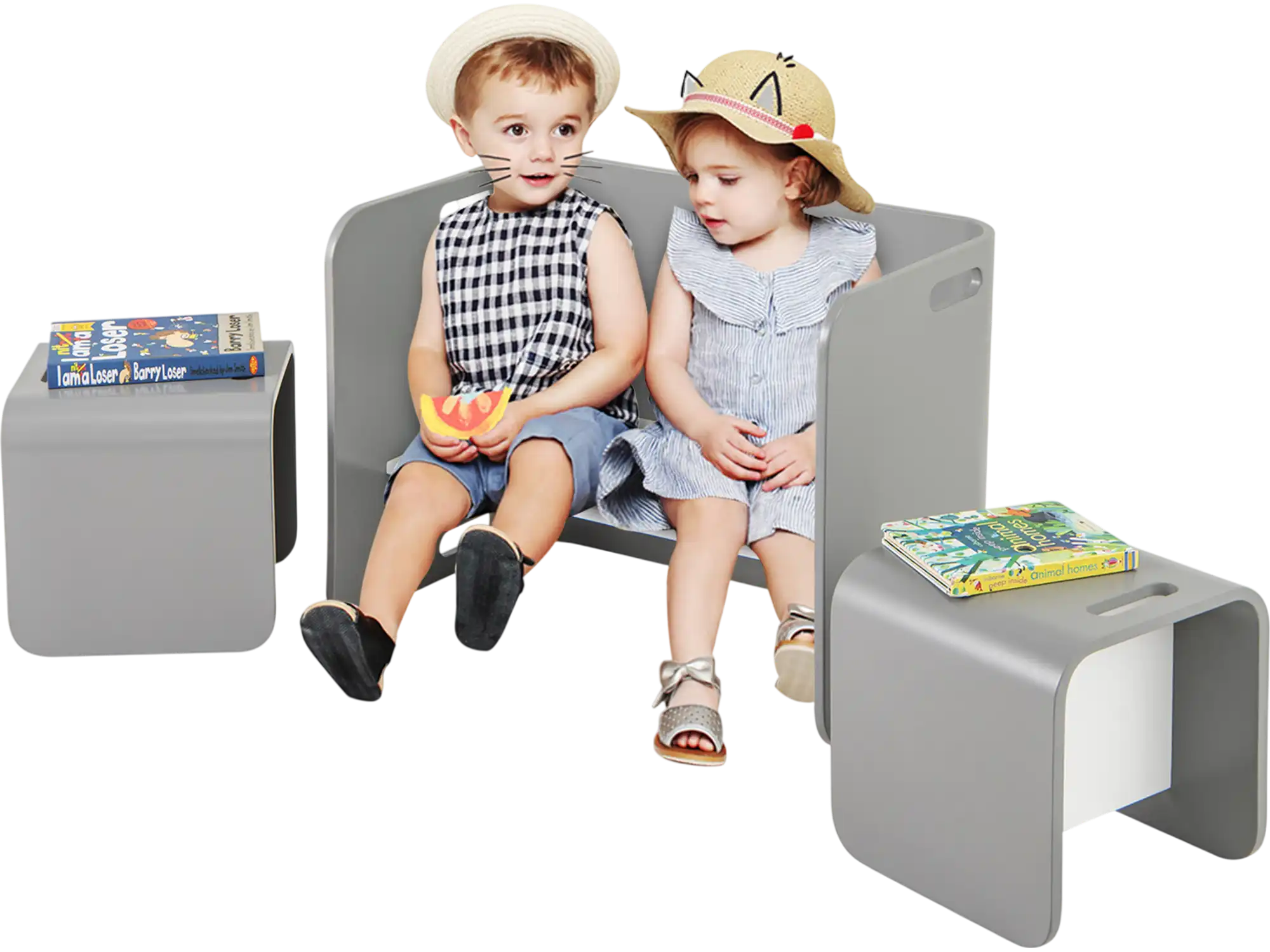 Costway 3-Piece Kids Wooden Table and Chair Set 43286719 New
