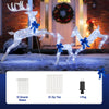 Lighted Christmas reindeer family set with 255 white lights, featuring vivid antlers and red bows for festive.