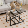 3 Pieces Multifunctional Coffee End Table Set-Oak - Gallery View 1 of 10