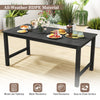 Outdoor dining table set featuring a black wood-like HDPE surface, ideal for patio or garden use, accommodating 2-3.