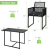 3-piece outdoor dining set featuring a black folding backrest chair and spacious tempered glass table for backyard use.