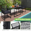 Curved backrest chair with adjustable footpads and soft cushion, crafted from hand-woven black PE rattan for outdoor.