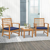 3 Pieces Outdoor Furniture Set with Soft Seat Cushions-Navy - Gallery View 1 of 9