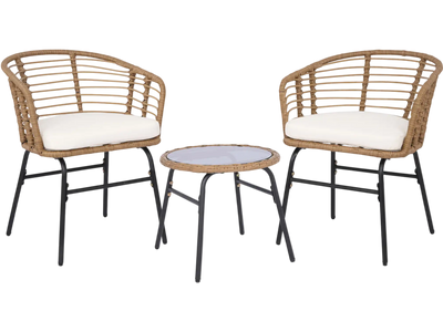 Costway 3-Piece Outdoor Patio Furniture Set Soft Cushions 76131594 New