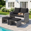 3 Pieces Outdoor Patio PE Wicker Furniture Set with Cushions-Gray - Gallery View 1 of 10