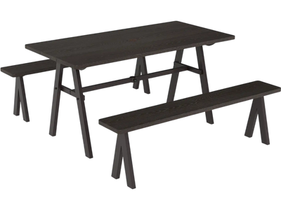 Costway 3-Pc Outdoor Picnic Table & Benches Set for 6 182647593 New
