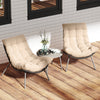 3 Pieces PE Rattan Conversation Set with Cushioned Papasan Chairs-Beige - Gallery View 1 of 13
