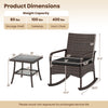 Rocking bistro set featuring two ergonomic armchairs and a 2-tier side table with a tempered glass top for outdoor relaxation.