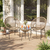 3 Pieces Patio Acapulco Furniture Bistro Set with Glass Table-Brown - Gallery View 1 of 10
