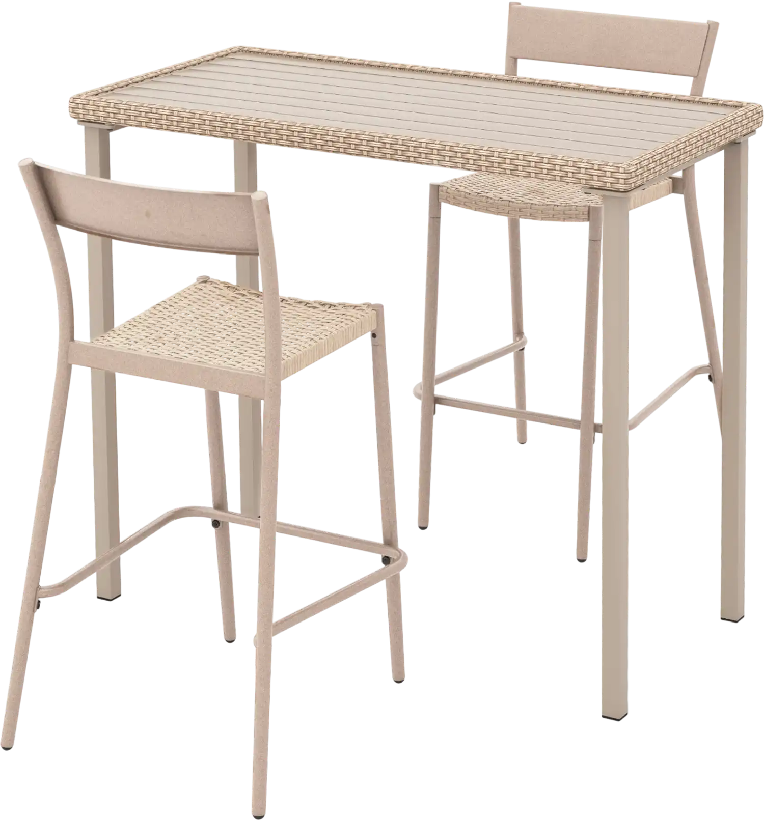 Costway 3-Pc Patio Bar Table Set w/ Height Table & 2 Armless Chairs 895237461 New