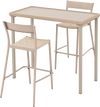 3 Pieces Patio Bar Table Set with Height Table and 2 Armless Chairs