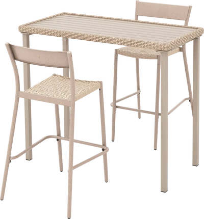 Costway 3-Pc Patio Bar Table Set w/ Height Table & 2 Armless Chairs 895237461 New