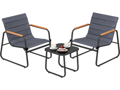 Costway 3-Piece Patio Bistro Set Outdoor Fabric Conversation Set 21988035 New
