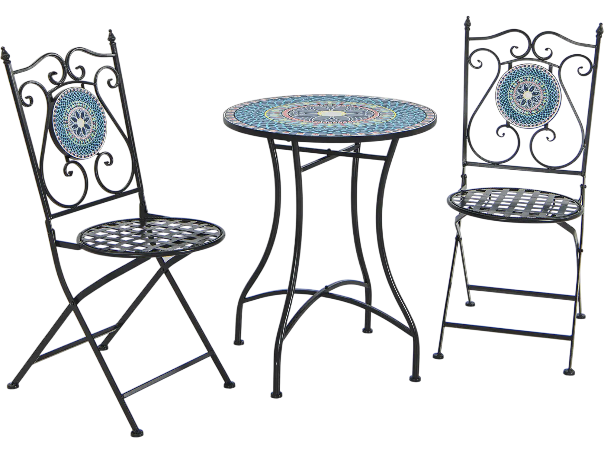 Costway 3-Piece Patio Bistro Set Mosaic Pattern 17823546 New