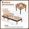 Dimensions of the 3 Pieces Patio Chaise Lounge Set, featuring adjustable backrests and sturdy acacia wood for outdoor.