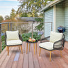 3 Pieces Patio Furniture Set with Cushioned Chairs and Tempered Glass Side Table-Black - Gallery View 1 of 8