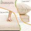 Close-up of beige cushion with high-density filling and smooth zipper, designed for the 3-piece patio wicker set.