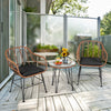 3 Pieces Patio Rattan Bistro Set with Cushion-Black - Gallery View 1 of 9