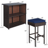 Costway Outdoor Rattan Wicker Bar Set with 2 Cushioned Stools New
